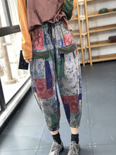 Vintage Print Double Pocket Cover Pants